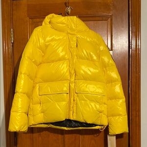 Michael Kors Bright Yellow Puffer Jacket | Medium